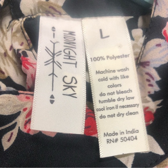 MIDNIGHT SKYE FLORAL BLOUSE SIZE L - Picture 2 of 2